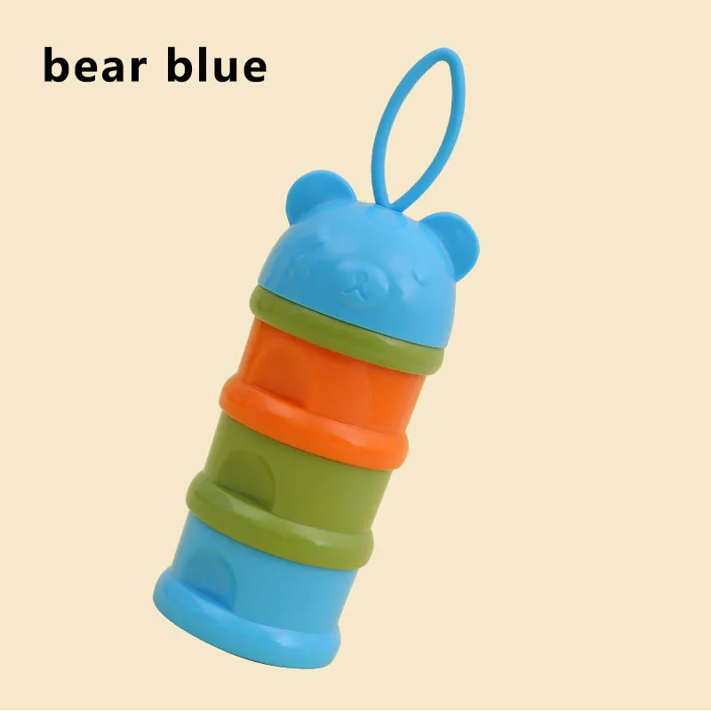 Мультяшные закуски конфеты поставки 1 шт. коробка для сухого молока детские инструменты для кормления Портативный три сетки пластиковый контейнер для молока новорожденных - Цвет: bear blue