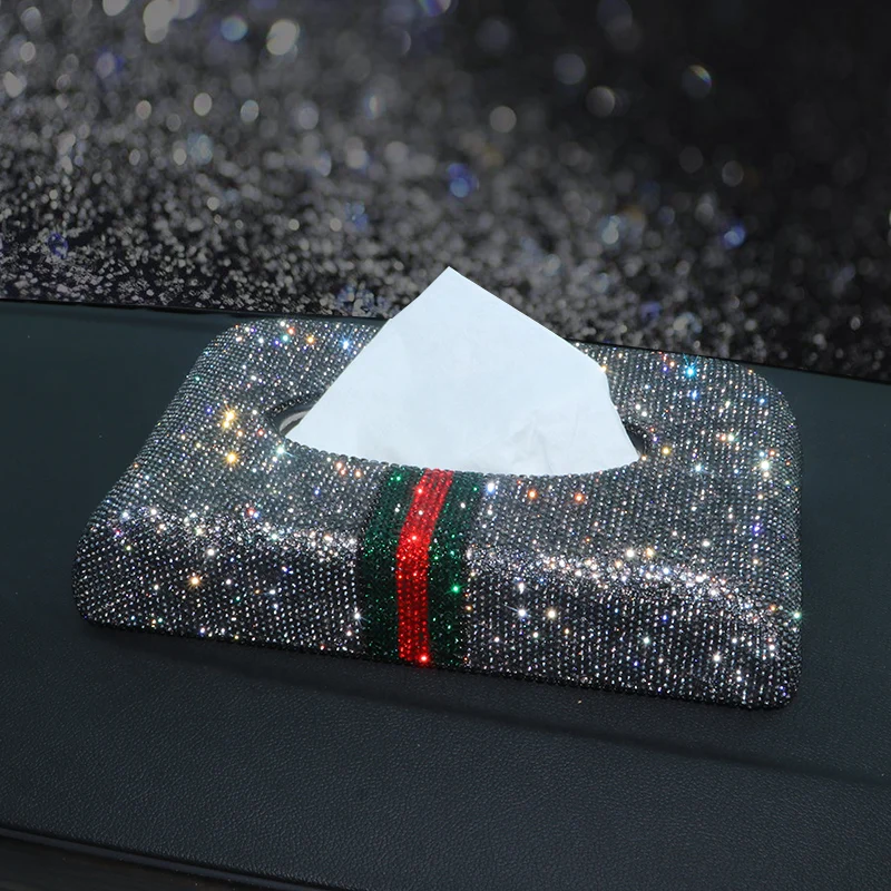 

Lovely Dragonfly Home Office Napkin Tissue Box Container Gray Crystals Car Armrest Tissue Box Holder Block Type for Styling