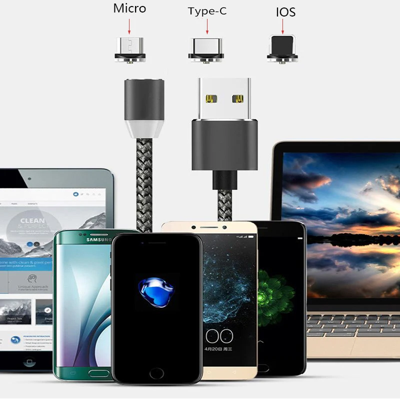 Магнитный кабель Micro USB Rovtop 1 м адаптер зарядного устройства для зарядки type C IPhone 6 6s
