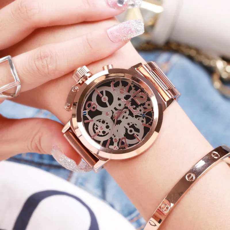 Simple steel belt watch quartz couple table casual high quality female watch