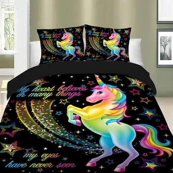 

LANGRIA Bedding Set 3D Printed Colorful 2/3 pcs Bedding Set Duvet Cover Set Pillowcase With Zipper 7 Sizes