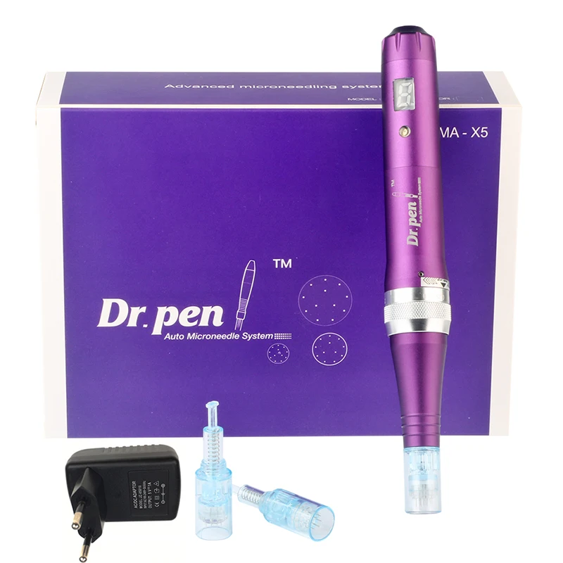 Dr. pen Derma Pen X5 Беспроводная микроручка Электрическая Микро Дерма терапия винтовой картридж наконечник Комплект - Цвет: EU Plug derma pen