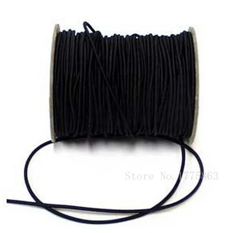 

2.5mm wide Round Black Hat Elastic Cord - 5 metres for Sewing AA7603