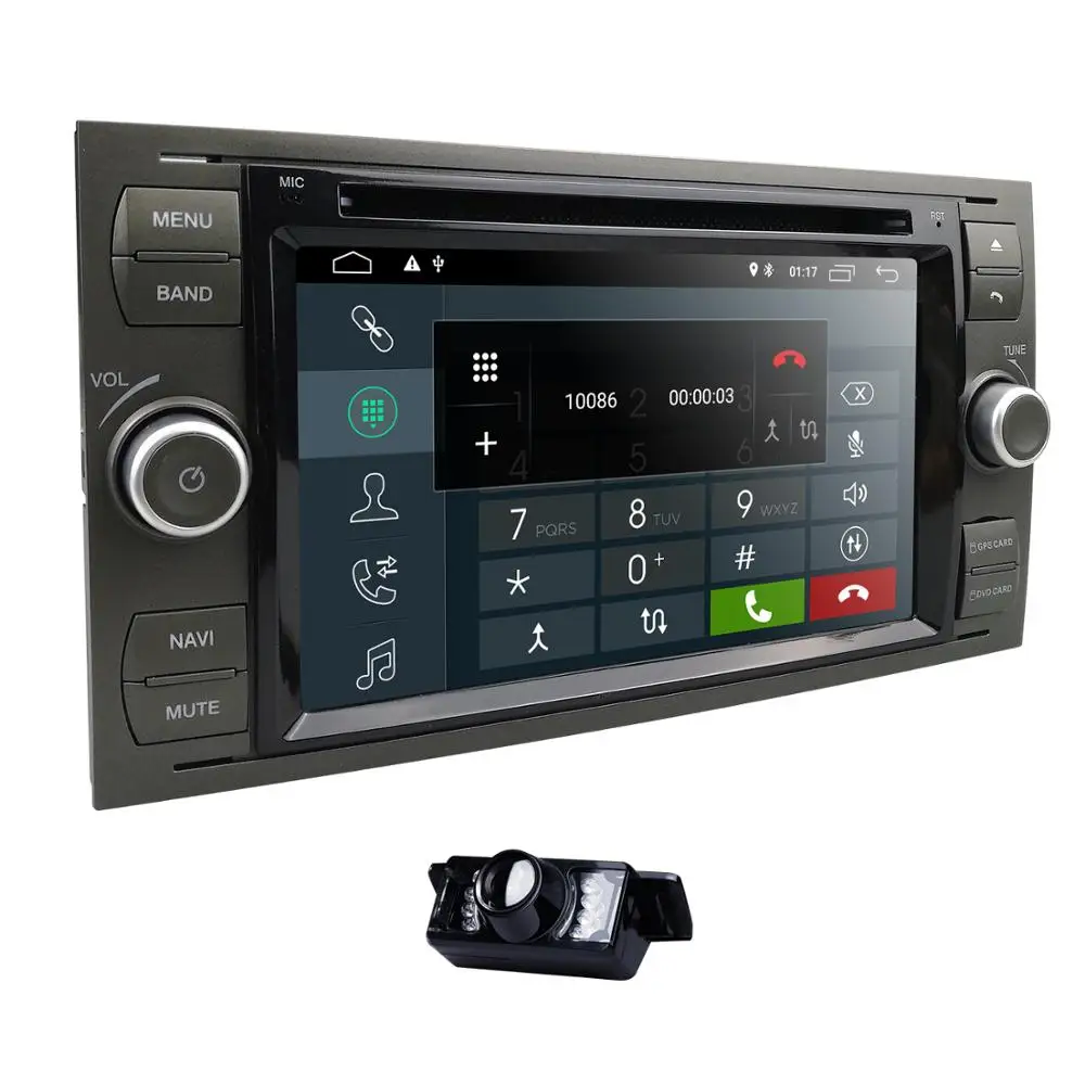 Clearance Android 9.0 Quad Core Car DVD player FOR FORD FOCUS C-MAX car multimedia stereo 1024*600 2G RAM 4G Wifi DAB+ DVR OBD Free camera 2