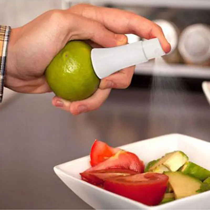 Mini Creative White Juice Juicer Lemon Fruits Sticker Sprayer Kitchen Tool