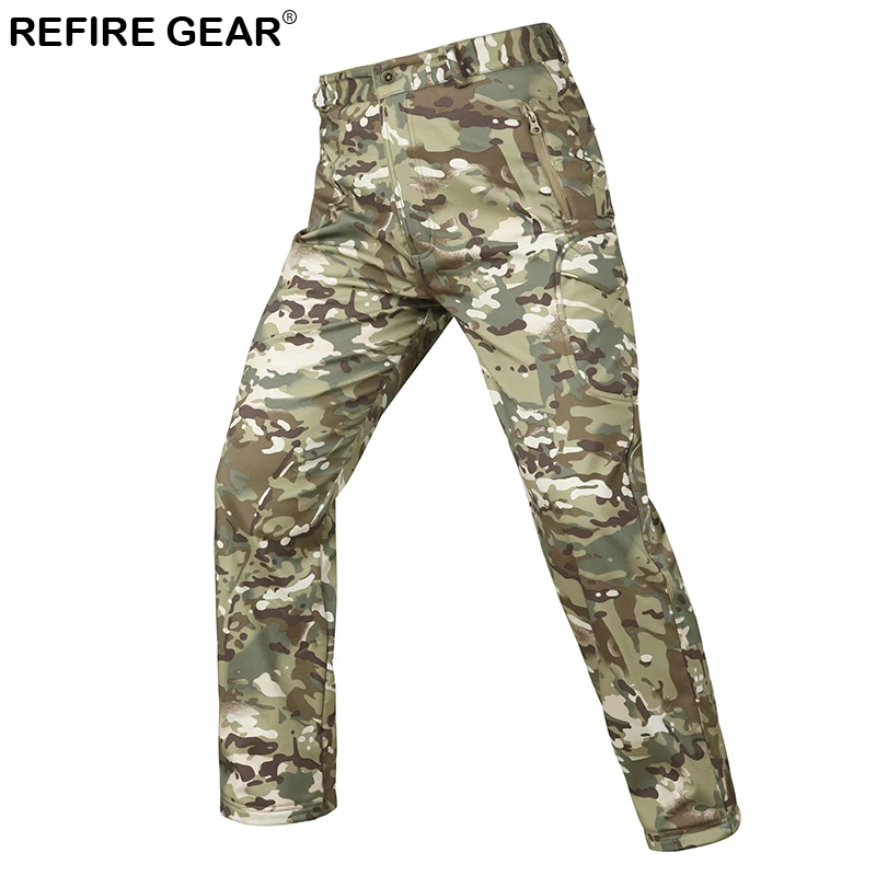 Refire gear камуфляжные уличные походные брюки мужские водонепроницаемые походные брюки зимние ветрозащитные мягкие теплые флисовые брюки