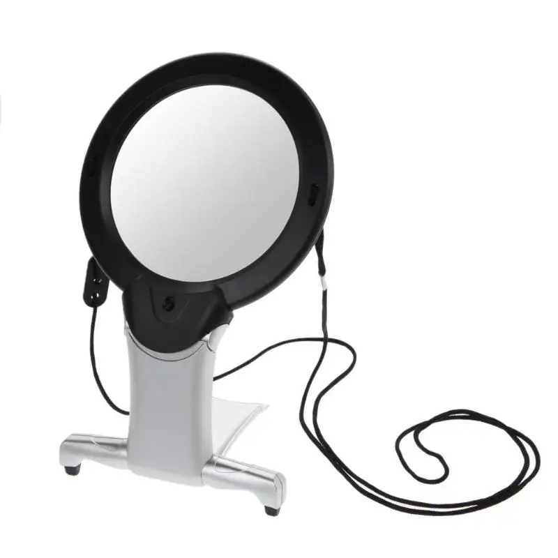 

2.5X Magnifier Neck Hung Hard Resin Magnifying Glass with LED Light for Reading Collecting Jewellery Carving Tailor 2.5X100mm