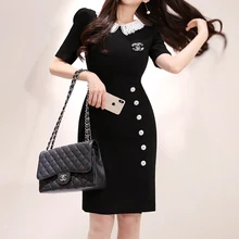 Подиум дизайнер ЛЕТО Новое Женское Модное Элегантное тонкое шикарное офисное платье