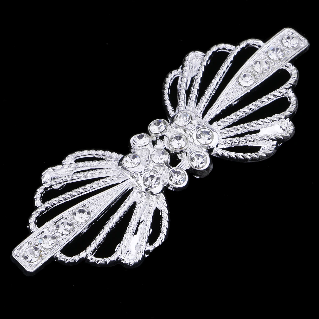 1 Pair Crystal Metal Hook & Eyes Clasp Wedding Dress Garment Coat Sewing Decor