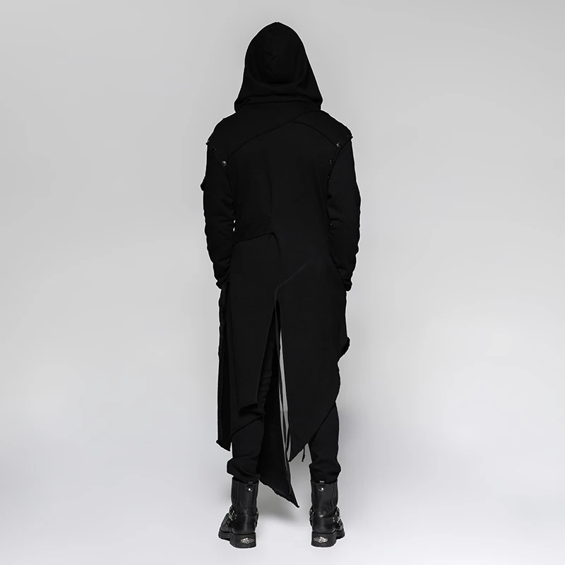 Панк рейв мужской Готический съемный рукав длинный Асимметричный пиджак в стиле панк уличный стиль свободный длинный балахон мужские пальто ветровка