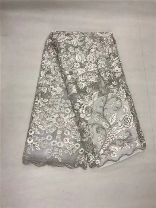 

Fashion African Lace Fabric 2019 High Quality French Mesh Lace Fabric with Beads Nigerian Swiss Lace Fabrics For Dress