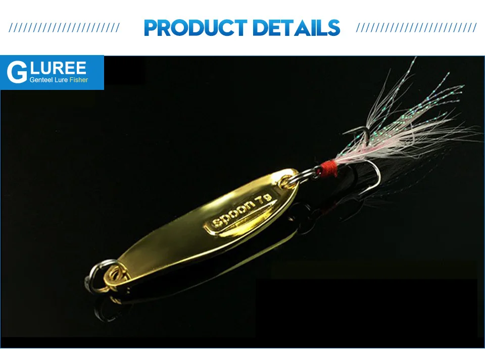 GLUREE 1pcs 71015g Zinc Alloy Fishing Lure Spoon Sequin Bait Paillette Metal Hard Lure with Treble Hook Fishing Tackle (5)