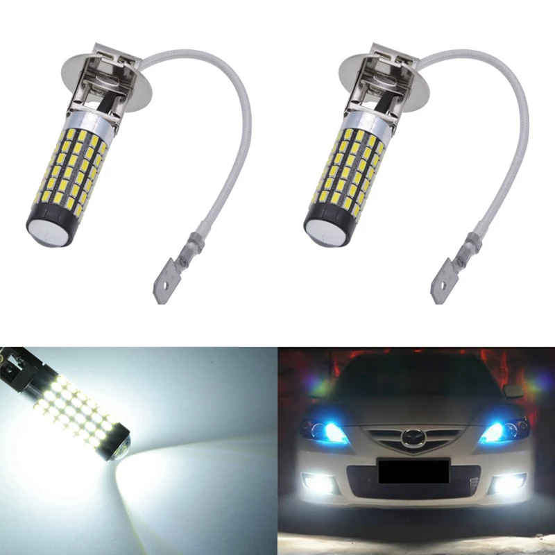 

2pcs H3 LED Bulb Fog Driving Lamp Driving Running Light Bulbs Bright White Extermal LED Bulbs DC12V