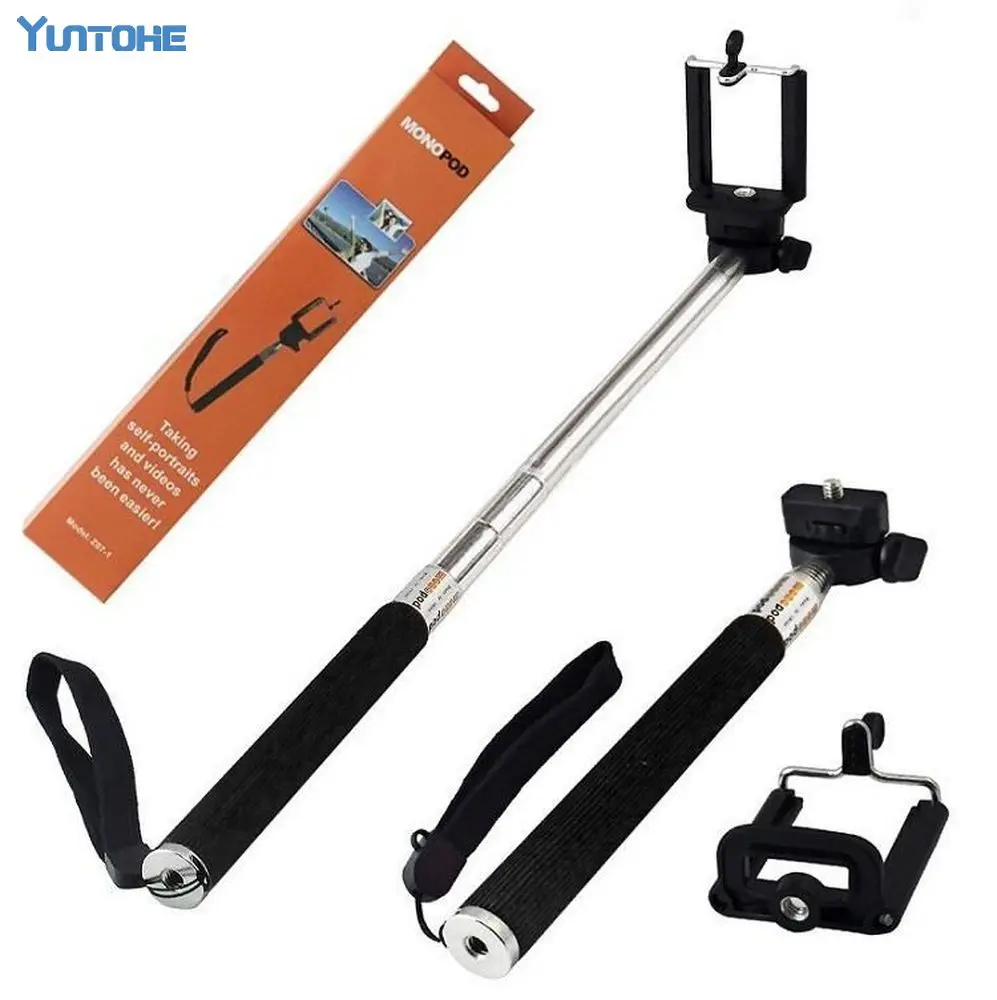 

Z07-1 Self Portrait Selfie Handheld Stick Monopod Tripod With Adjustable Clip Holder for Mobile Phone Camera 100sets