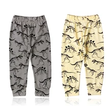 Весна-осень, лидер продаж, детские штаны, повседневные длинные штаны с милым динозавром, детские штаны, одежда для малышей 12-36 месяцев