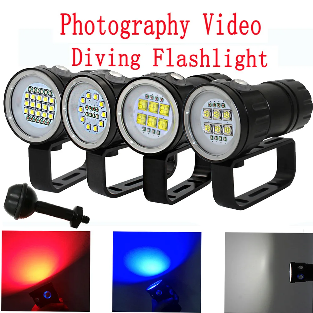 

LED Diving Flashlight XHP70 / 90 LED Photography Video light 20000LM underwater 100m waterproof Tactical torch Lamp