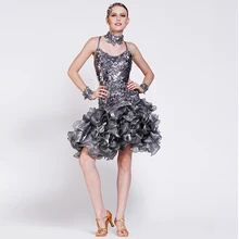 Индивидуальный заказ блестки блесток Алмаз Румба ча-ча Сальса Танго конкурс латиноамериканских танцев платье