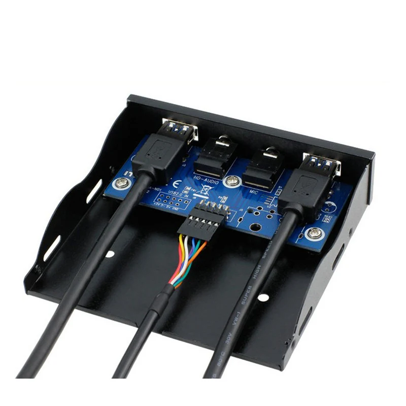 Передняя панель на 2 USB порта 3 5 дюйма с аудио кабелем|Компьютерные кабели и