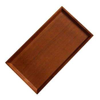 

31*17*2 CM Japan Style Brown Wood Plate Saucer Discs Drinks Tray Rectangle Solid Plates