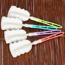 2 шт. Съемная Детская Бутылочка губка щетка для кормления соска молоко Чистящая чашка 360 градусов Вращающаяся головка инструмент