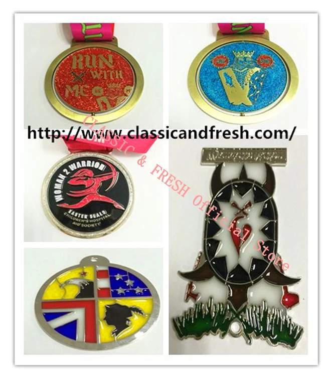 Customized Zinc Alloy Medal 2inches(50mm) Soft Enamel Shiny Gold Plating with Texture Medals