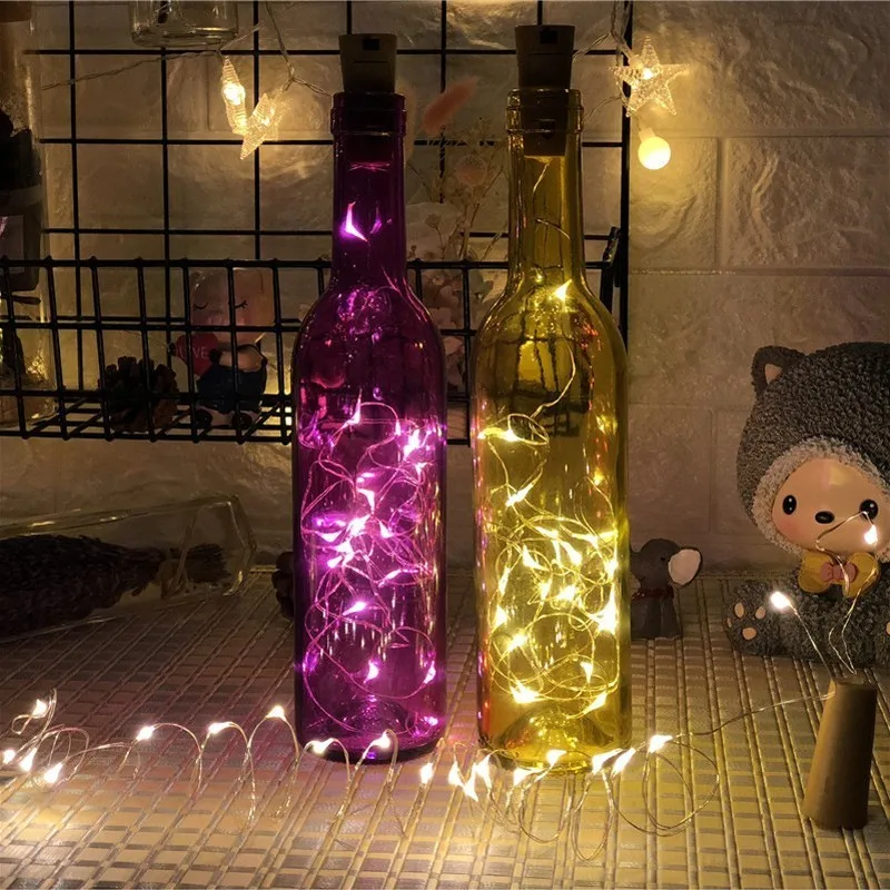 

1M 2M Wine Bottles LED Lights for Empty Cork Light String Glass Bottles Stopper Fairy Lights Decorative Christmas Party Wedding