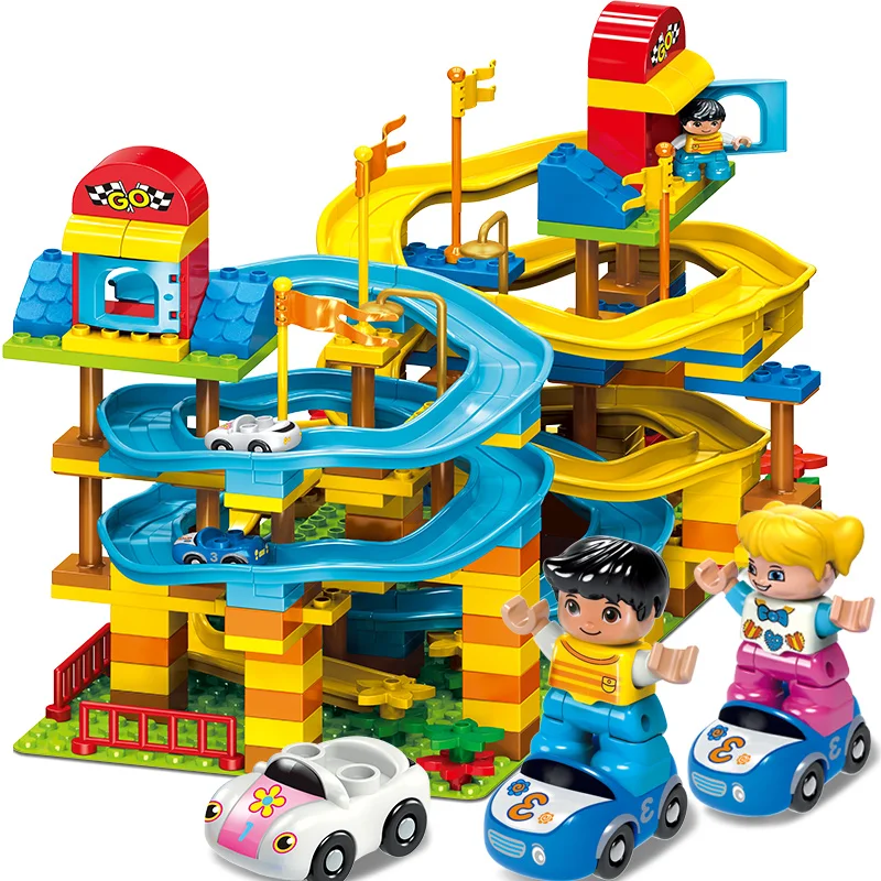 New 195pcs Car Race Run Slide Construction Building Blocks Set Creative Educational Toys Bricks for Kids Compatible Major Brand block-set : image New 195pcs Car Race Run Slide Construction Building Blocks Set Creative Educational Toys Bricks for Kids Compatible Major Brand block-set