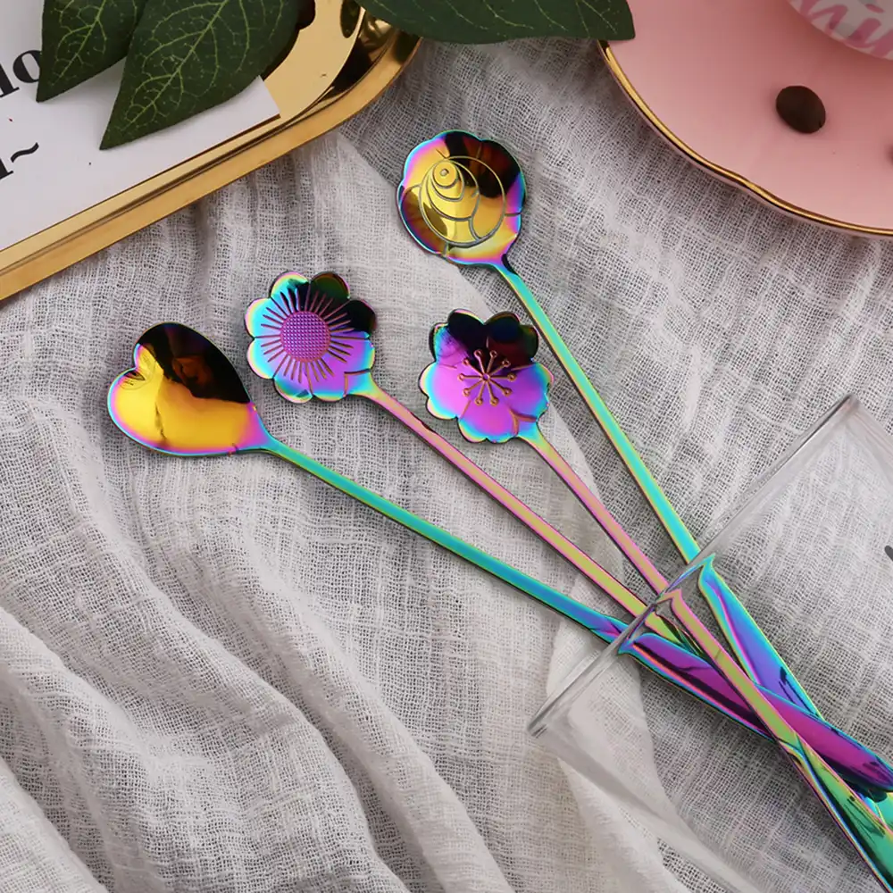 rainbow tea coffee sugar