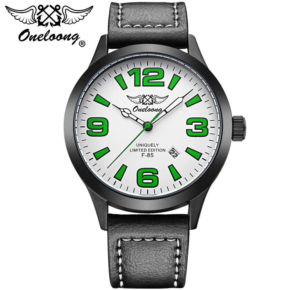 

2017 Newest Hot Sales 6colors Brand ONELOONG High Quality Men Quartz Watch Waterproof Leather Wristwatch With Original Box
