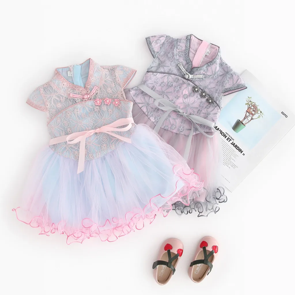 Платье принцессы для девочек, детское платье для маленьких девочек, кружевное платье принцессы с цветочным принтом для маленьких девочек, Vestidos
