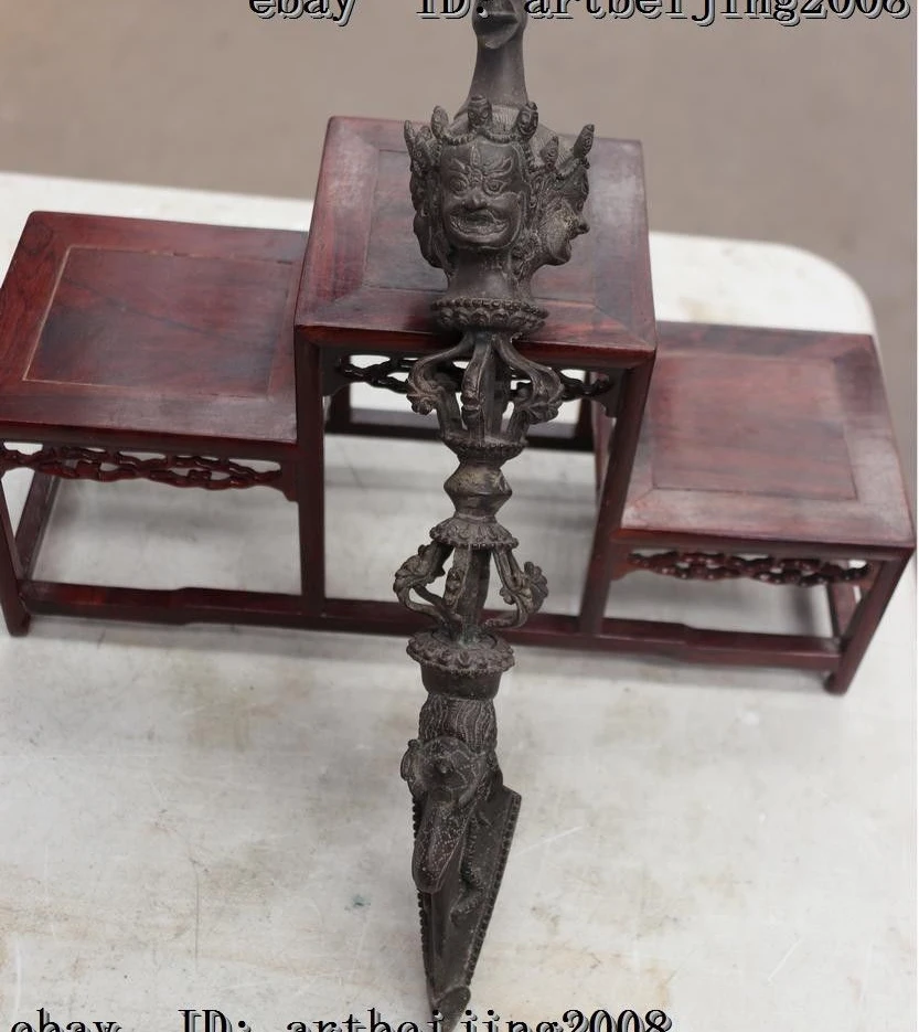 

Tibet Buddhism Copper Bronze Mahakala Hayagriva Buddha Vajrakil Phurpa Statue