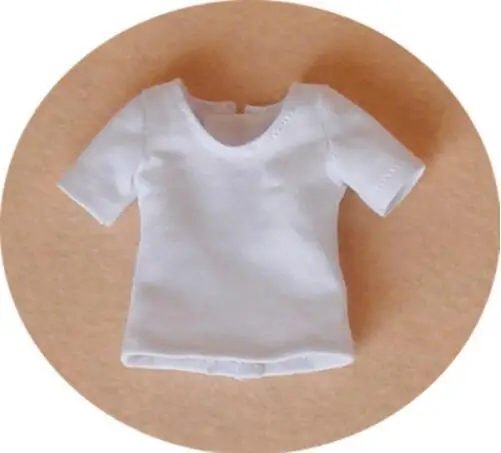 white T-shirt Новинка; Одежда для кукол; комбинезон в розовую полоску с цветочным принтом; штаны; футболка для Azone, Barbies, Blyth; аксессуары для кукол; одежда - Цвет: white T-shirt