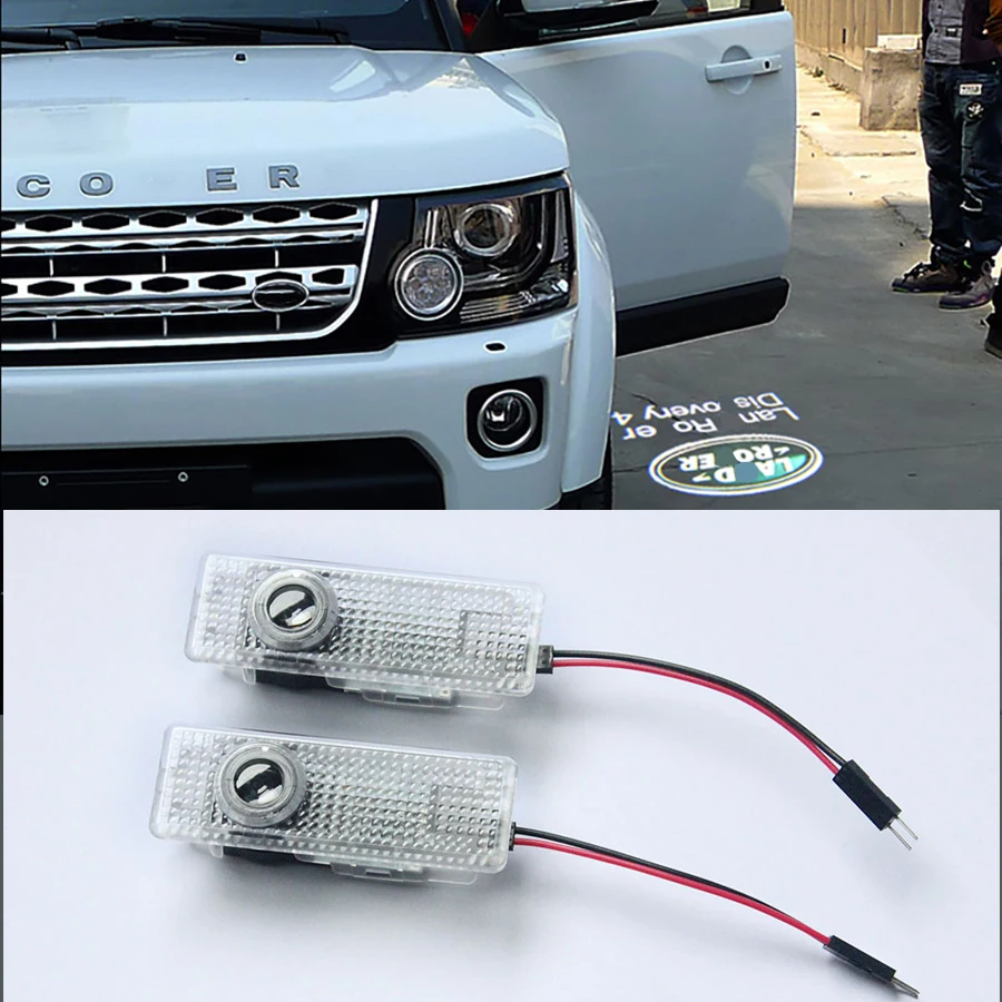 

2PCs LED Car Door Welcome Light Laser Logo Door Ghost Shadow Projector Lamp for Land Rover Free Lander Range Rover Discovery