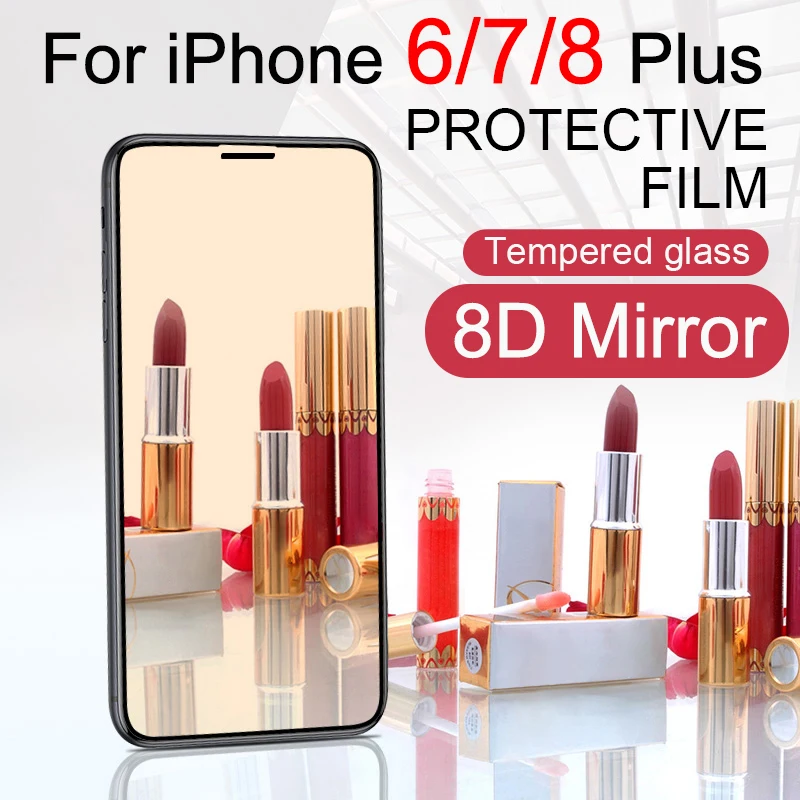 

Iphone7 Glass Screen Protector For Iphone 8 7 6 Plus Mirror Protective Film On ip aphone iPhone8 7plus 8D Full Cover Tremp Glas