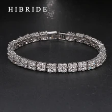 HIBRIDE JEWELRY Brand Charm Cubic Zircon Wedding Bracelets For Women Gift,White Gold Color Bangles Luxury Women Jewelry, B-22