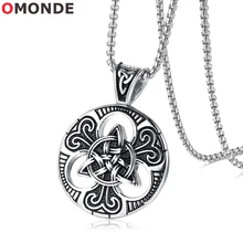OMONDE винтажные ожерелья с подвесками готический крест Triskele Trinity