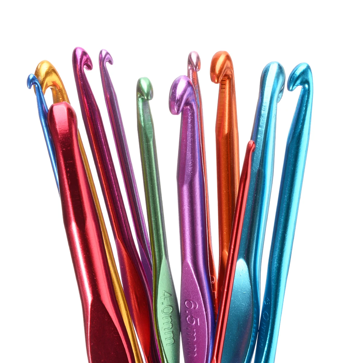 14pcs/set New Aluminum Crochet Needles Multi Color Crochet Hooks Set for Weaving Knitting Sewing Yarn Sweaters Scarfs Tools 15cm