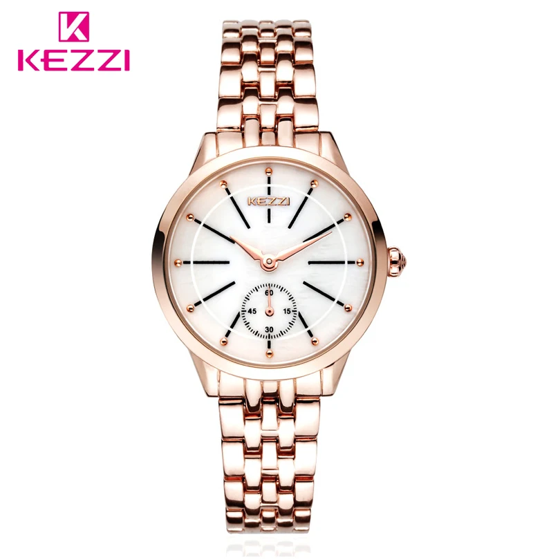 Prix pour KEZZI Marque Lady Quartz Montre Femmes Mode Classique Horloge Indépendant Secondes Cadran de Haute Qualité En Acier Inoxydable Bracelet Montres Prix pour KEZZI Marque Lady Quartz Montre Femmes Mode Classique Horloge Indépendant Secondes Cadran de Haute Qualité En Acier Inoxydable Bracelet Montres
