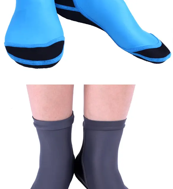 AUXDIQ Calze In Neoprene 3mm Calzini A Pinna Calzini Da Immersione Calze Nuoto Antiscivolo Calze Subacquea Calzini Neoprene 1 Paio, Rosa Caldo, 33/34 - Foto 10