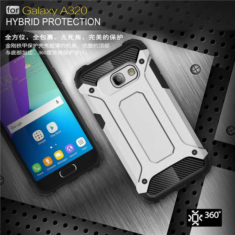 Люкс Ретро Жесткий PC + TPU чехол для samsung Galaxy A3 2017 Diamond Броня обложка a3 A320