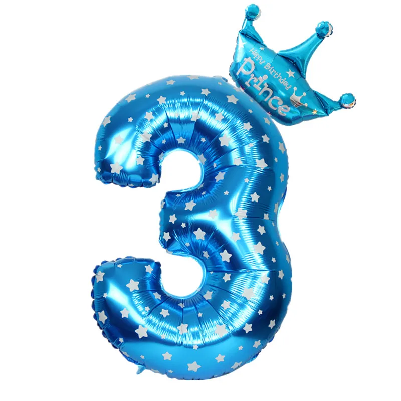 32 дюймов розовый и голубой номер 0-9 фольгированные шары цифры баллоны с гелием день рождения свадьбы декор воздушные шары события вечерние принадлежности - Цвет: blue 3