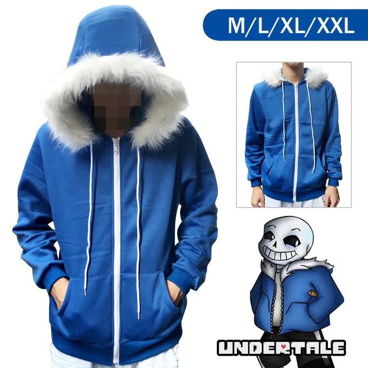 Толстовка унисекс для косплея Undertale крутая кофта без рисунка скелета синее