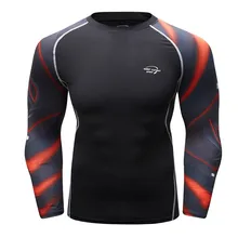 Для мужчин, дышащий с длинным рукавом Йога Фитнес печати Спортивная Мягкая футболка тренировочный спортивный Спортзал Бодибилдинг топ для бега тренажерный зал топик для йоги