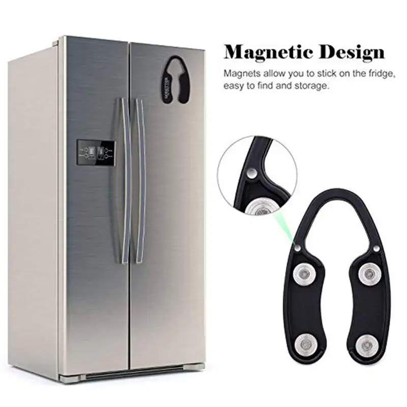 

Magnetic Storage Organizer Black Bottle Opener Foil Remover Beer Wine Foil Sharp Cutter Bar Tools For Bottles Opening