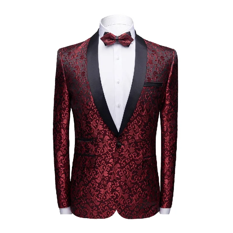 Мужская шаль воротник черный мужской блэйзер с цветами Slim Fit casual Sui пуговицы для куртки мужские платья с принтом - Цвет: 970