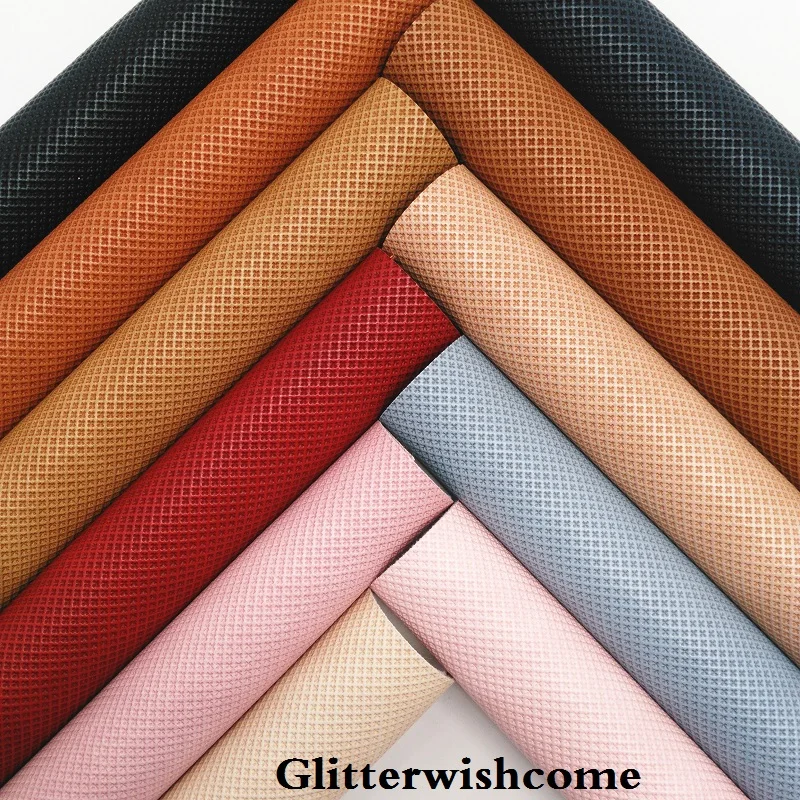 

Glitterwishcome 21X29CM A4 Size Vinyl For Bows Embossed Flowers Synthetic Leather Fabirc Faux Leather Sheets for Bows, GM145A