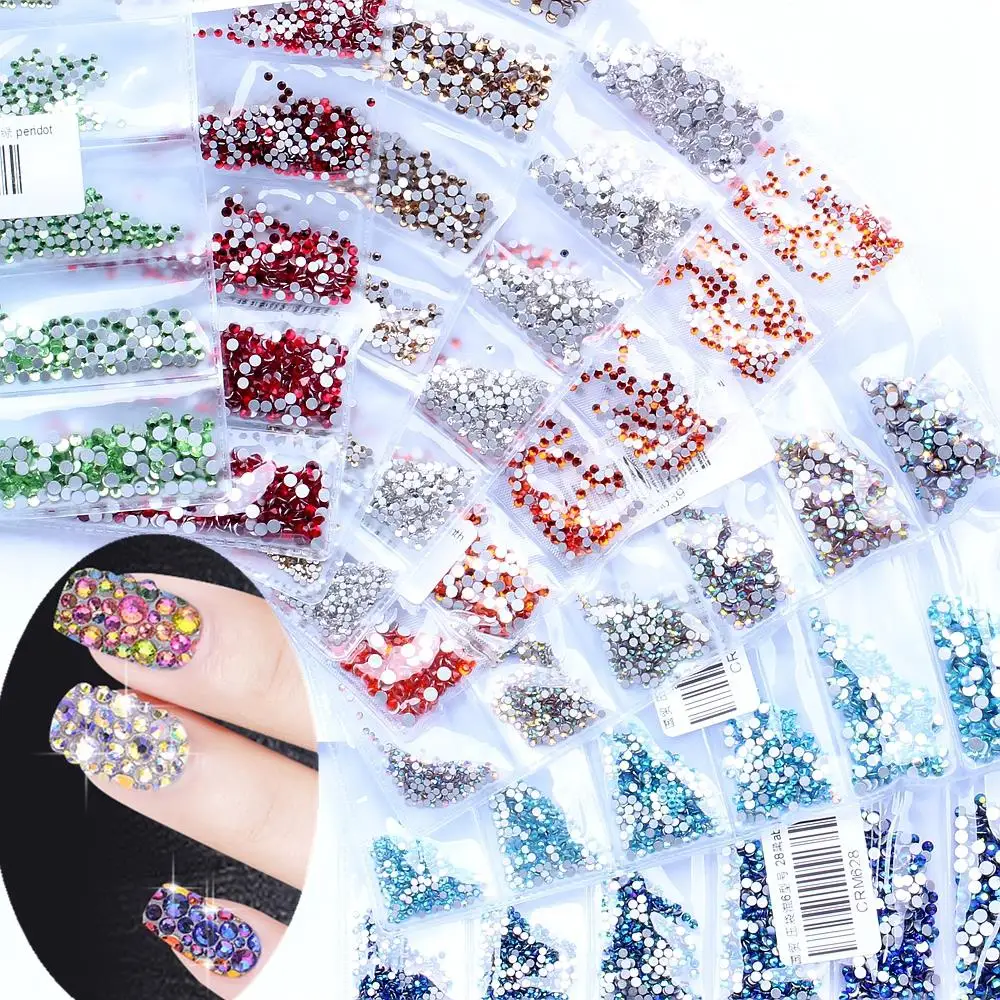 Ноготь 22 цвета Strass новый смешанный 6 размеров ss3 ss10 1680 шт искусство для ногтей