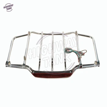 

Chrome Motorcycle LED Light Air Wing Luggage Rack case for Harley Touring Electra Street Glide 1993-2013