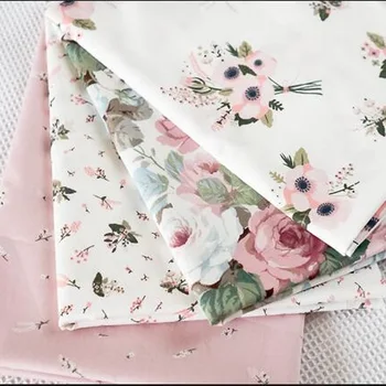 

Peony wheat grass artistic and tobacco smoke pink peony small broken cotton twill cloth