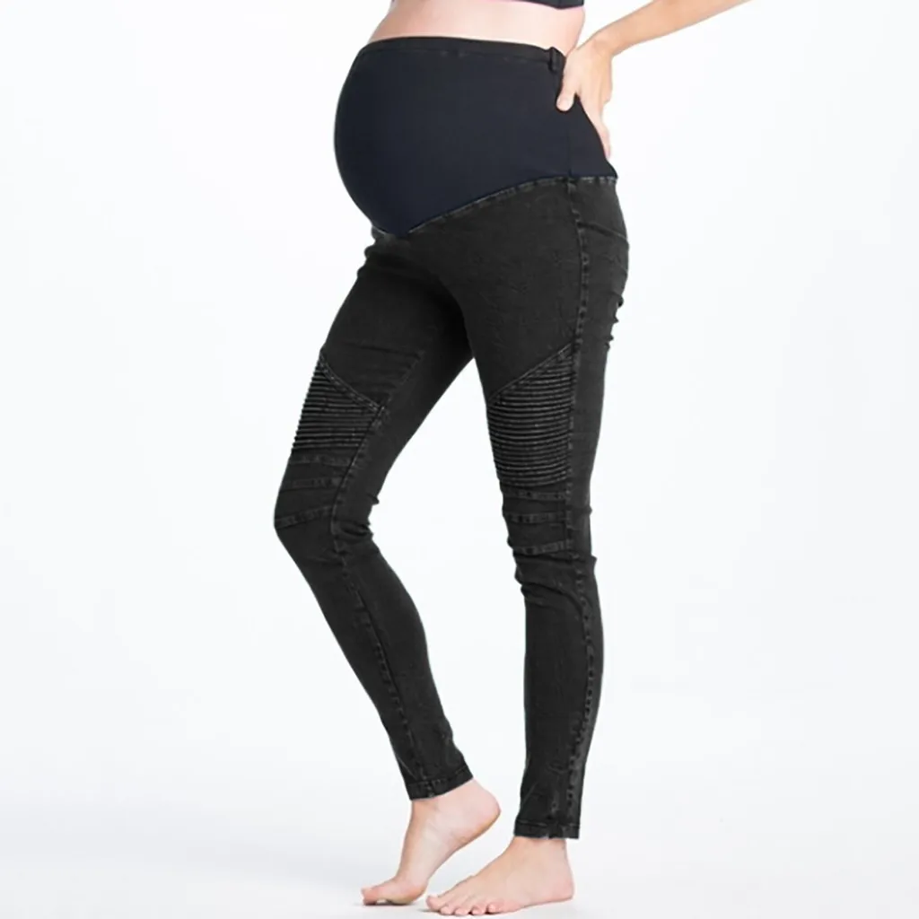 Summer Maternity clothes Pregnant Woman Solid Jeans Maternity Pants ...